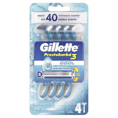 Aparelho Barbear Prestobarba 3 Ice 4Un - Gillette Prestob3