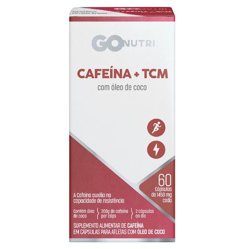 Suplemento Alimentar GOnutri Cafeína+TCM com Óleo de Coco - 60 Cápsulas