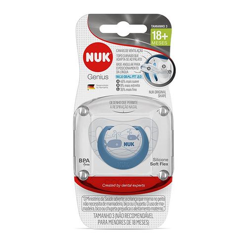 Chupeta de Silicone NUK Genius Tamanho 3 Menino