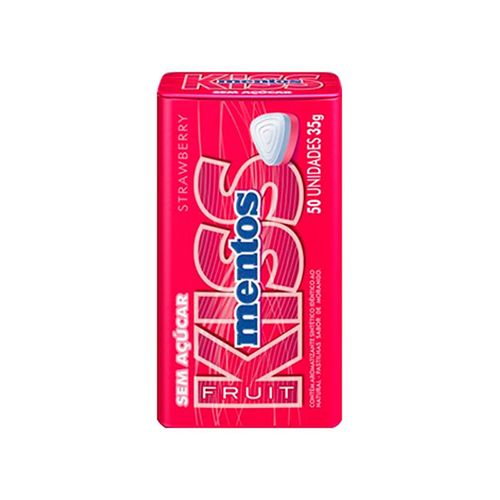 Pastilhas Mentos Kiss S/Acu Morango Lata 35G - Mentos