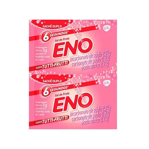 Sal de Fruta ENO Tutti Frutti Antiácido para Azia e Má Digestão com 2 sachets de 5g cada
