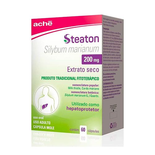 Steaton Silimarina 200mg Hepatoprotetor - 60 cápsulas