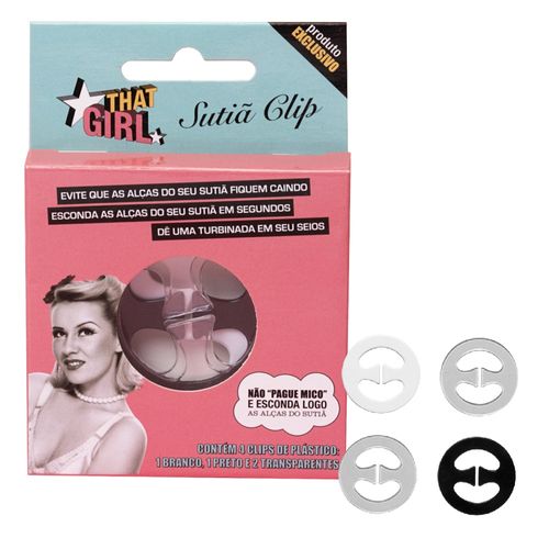 Clip para Sutiã 4 Unidades Preto/Branco/Bege/Transparente - That Girl