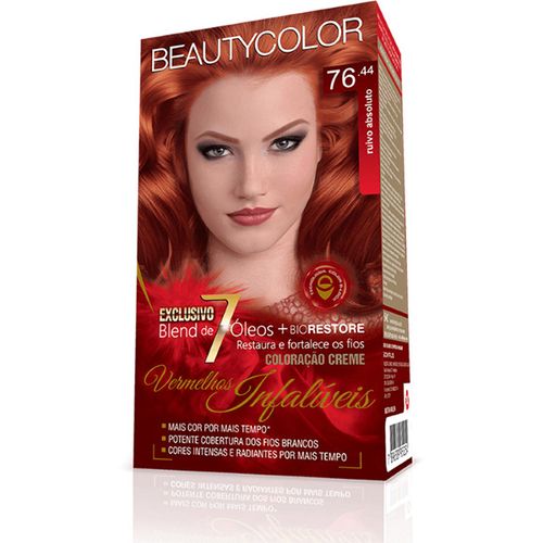 Tintura Beauty Color 76.44 Vermelho Infali Ruivo Abso - Beauty Color
