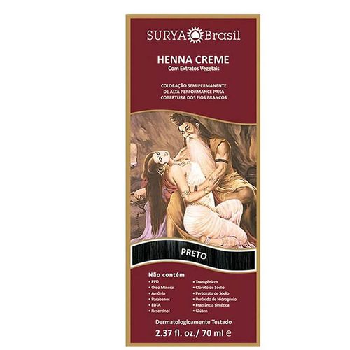 Tintura Henna Surya Creme Preto 70Ml - Surya
