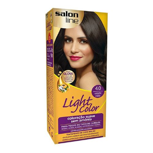 Tintura Salon Line Light Color Profissional 4.0 Castanho Médio - Salon Line Light Color