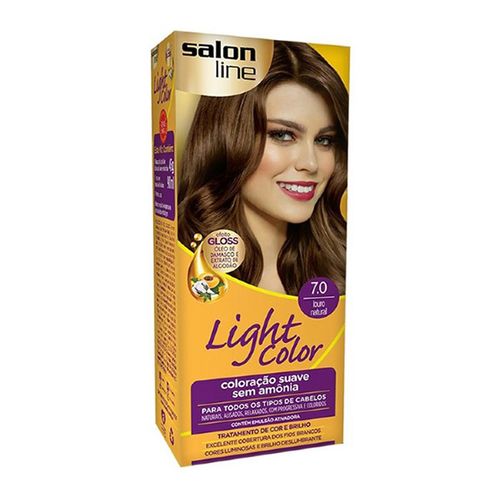 Tintura Salon Line Light Color Profissional 7.0 Loção Nat - Salon Line Light Color