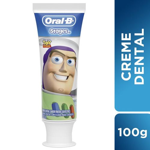 Creme Dental Infantil com Flúor Frutas Silvestres Mickey Mouse Clubhouse Oral-B Pro-Saúde Stages Bisnaga 100g