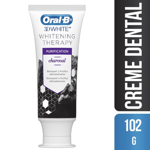 Creme Dental 3D White Therapy 102g Carvão de Bambu Menta Revigorante Oral-B