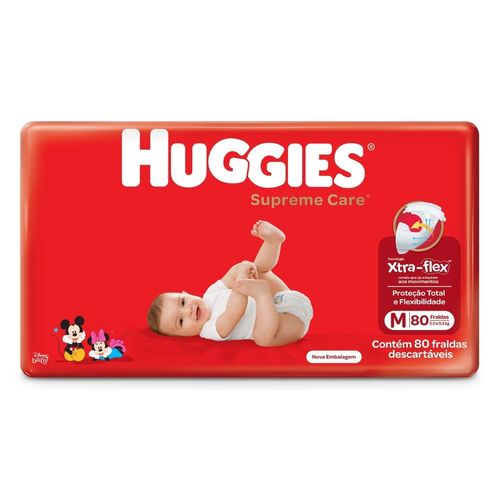 Fralda Huggies Supreme Care M - 80 unidades