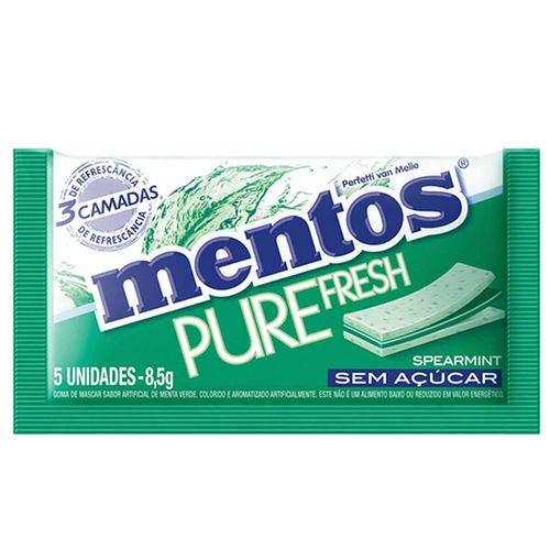 Goma De Mascar Mentos Pure Fresh 3 Spearmint - Mentos
