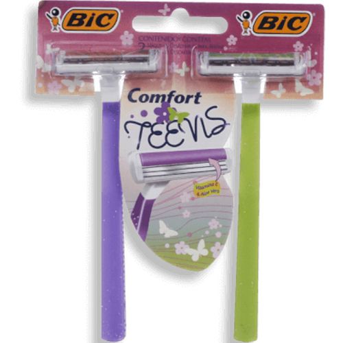 Kit Aparelho Barbear Bic Comfort Teen 02Un - Bic