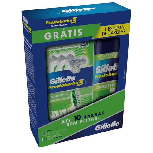 Kit Aparelho Prestobarba 3 Com 4 + Mini Espu - Gillette