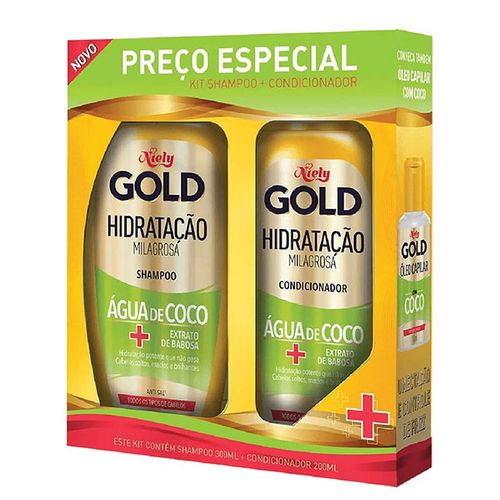 Kit Niely Shampoo 300Ml + Condicionador Água Coco 200Ml - Niely
