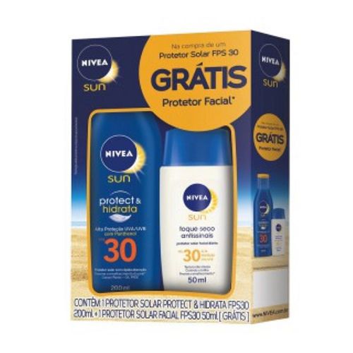 Kit Protetor Solar Nivea Fps30 200Ml + Facial Fps30Grat - Nivea Sun
