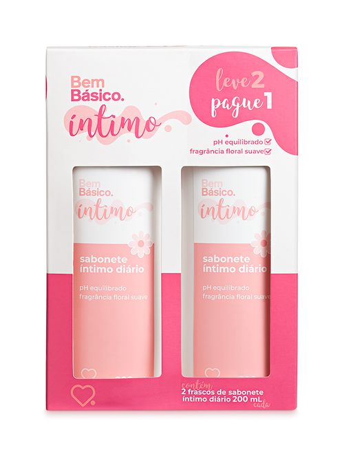 Kit Sabonete Líquido Íntimo Floral Bem Básico 200Ml 2Un - Bem Básico