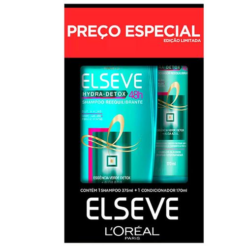 Kit Shampoo Elseve Hydra Detox 375Ml + Condicionador 170Ml - Loreal