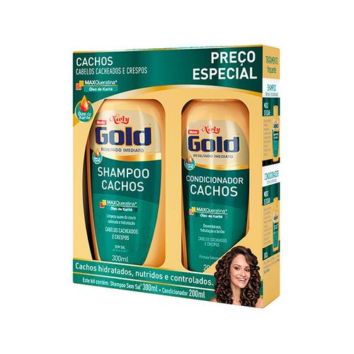 Kit Shampoo Niely Gold + Condicionador Cacho 300Ml - Niely Gold