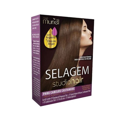 Kit Selagem Capilar - Shampoo 50ml, Selante 90ml, Condicionador 50ml, Luva - Muriel