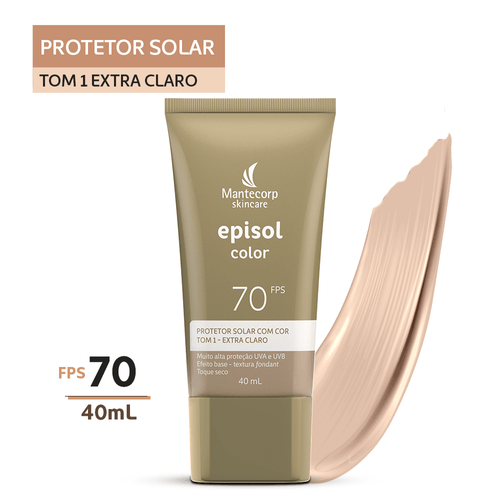 Protetor Solar Episol Color Tom 1 Extra Claro Fps 70 40ml