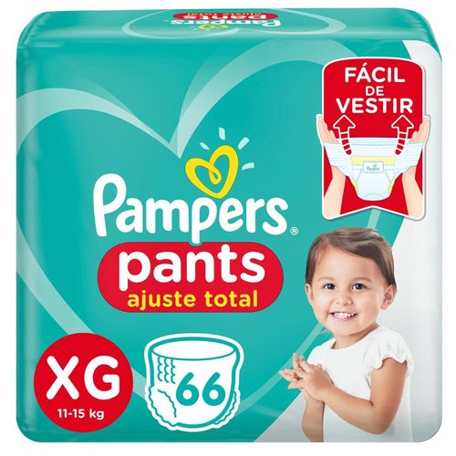 Fralda Pampers Pants Ajuste Total XG – 66 Unidades