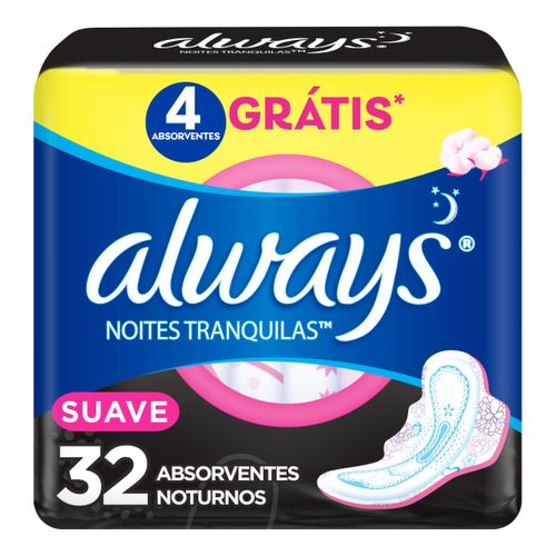 absorvente Always Noturno Suave Com Abas C32 Prom - Always