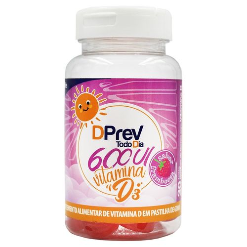 Suplemento Vitamina D3 Dprev 600UI Pastilha 30 Unidades