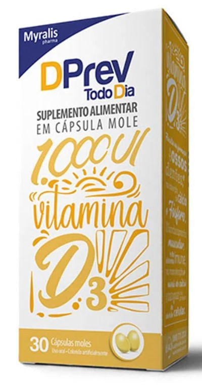 Suplemento Vitamina D Dprev 1000UI Pastilha 30 Unidades