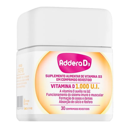 Suplemento Vitamina D3 Addera 1000 UI Cápsula 30 Unidades