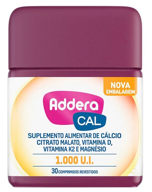 Vitamina Addera Cal 1000 UI 30 Comprimidos Revestidos
