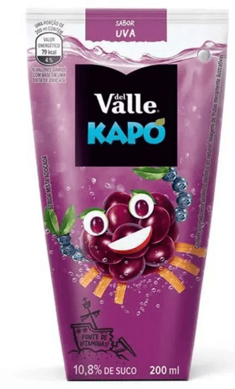 Suco Uva Pouch 200 ml com 8% suco concentrado e vitaminas - Kapo