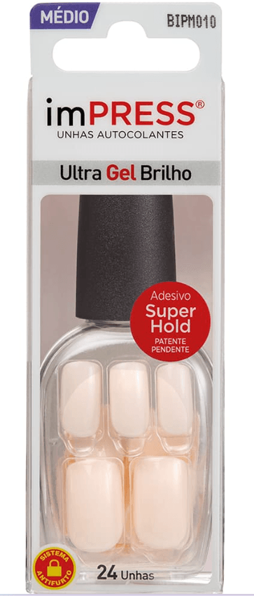 Unhas Autocolantes Impress BIPM015BR Natural 24 Unhas Kiss Ny