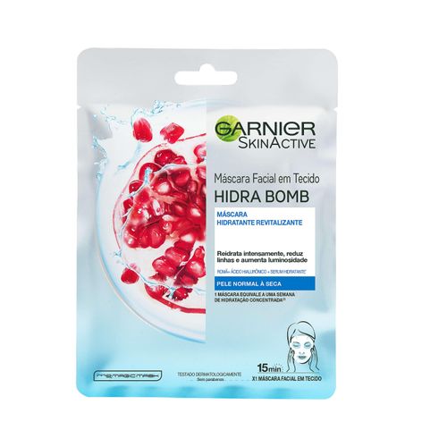 Máscara Facial em Tecido Garnier Hidra Bomb Romã Revitalizante, 32g
