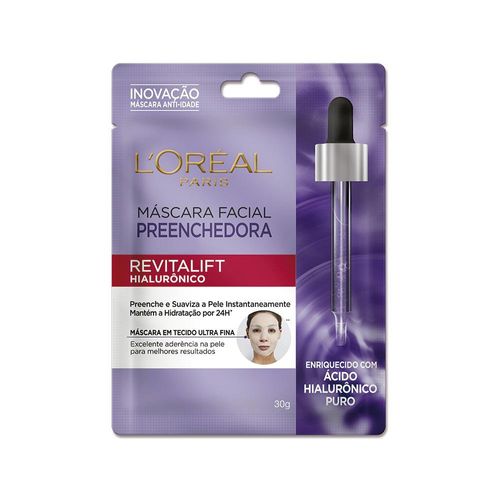 Máscara Facial em Tecido Anti-idade L'Oréal Paris Revitalift Hialurônico, 30g