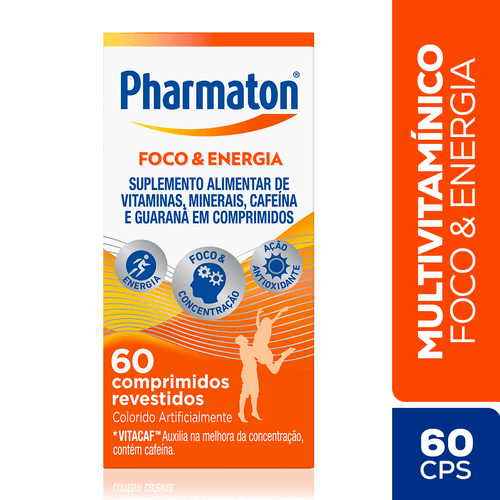 Polivitamínico Pharmaton Foco & Energia 60 Comprimidos