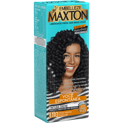 Tinta de Cabelo Maxton Individual Você Mais Espontânea Preto Intenso Profundo 1.110 KIT ECONOMICO