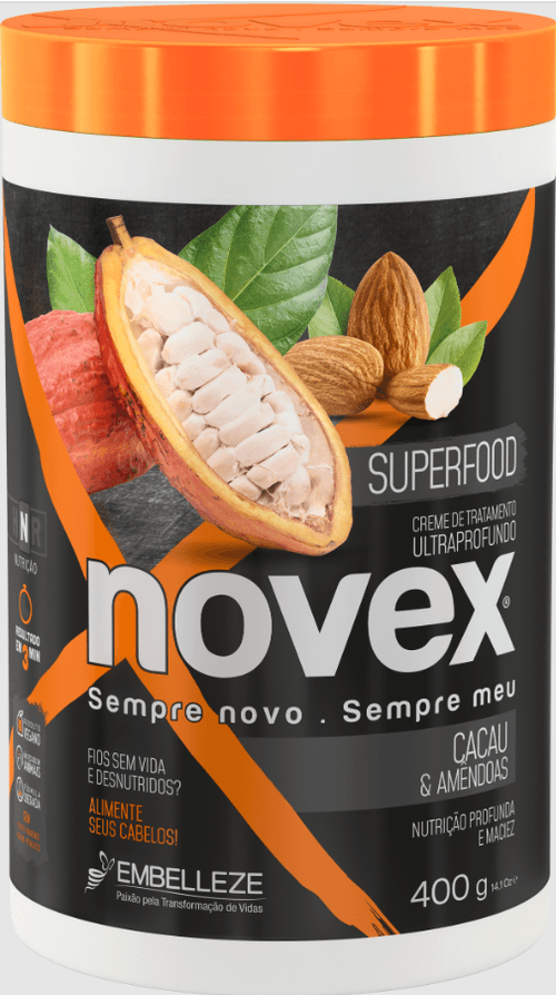 Creme de Tratamento Novex Superfood Cacau e Amêndoas 400g