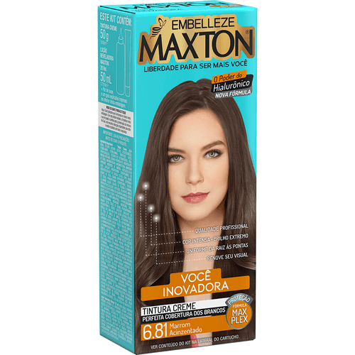 Tinta de Cabelo Maxton Você Inovadora Marrom Acinzentado 6.81 KIT ECONOMICO