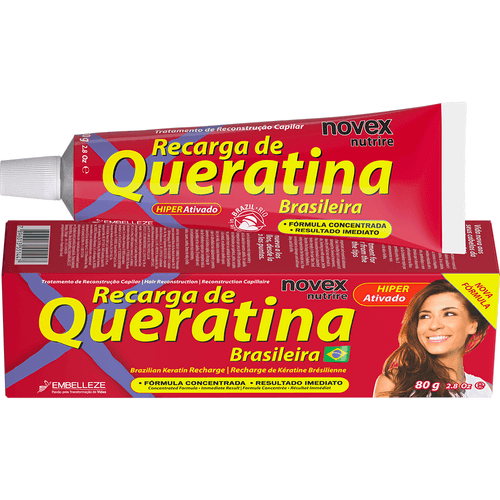 Tratamento Reconstrutor Novex Recarga de Queratina Brasileira 80G