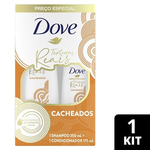 Kit Dove Texturas Reais Cacheados - Shampoo 350ml + Condicionador 175ml