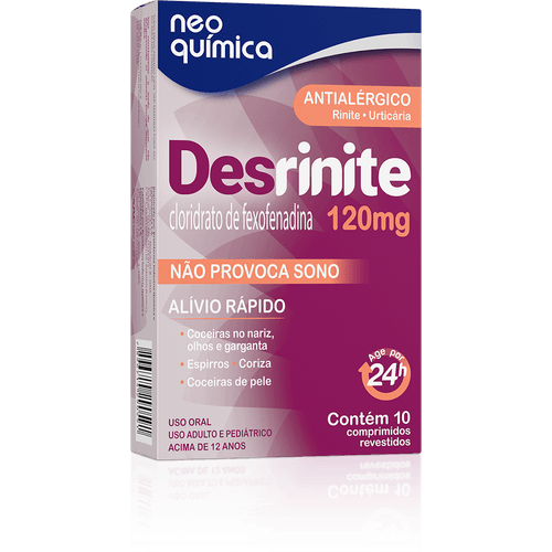 Desrinite Cloridrato de Fexofenadina 120Mg Neo Química - 10 comprimidos