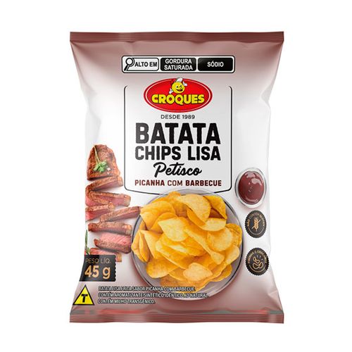 Batata Chips Croques Lisa Picanha com Barbecue - 45g