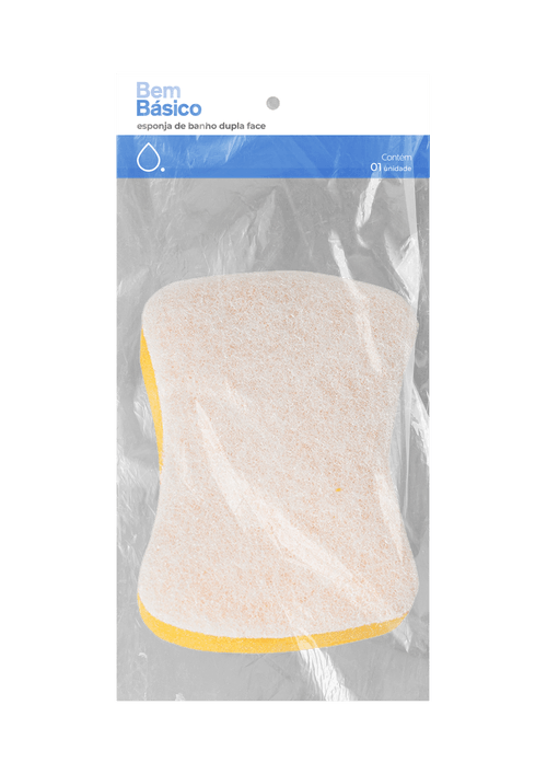 Esponja de Banho Bem Básico Dupla Face - 1 unidade