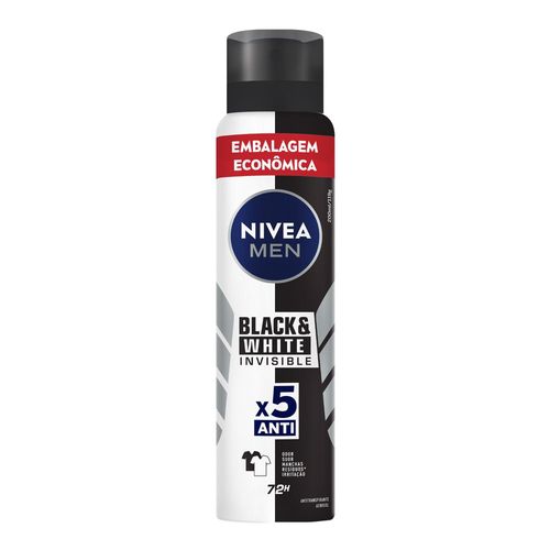 NIVEA MEN Desodorante Antitranspirante Aerossol Invisible Black & White 200ml