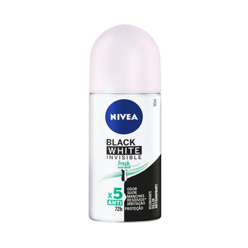 Desodorante Antitranspirante Roll On NIVEA Invisible Black & White Fresh 50ml