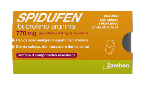 Analgésico Ibuprofeno Spidufen 770mg Comprimido 3 Unidades