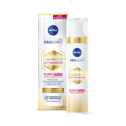 Protetor Solar Facial Luminous 630 Nivea FPS 50 Fluido 40ml