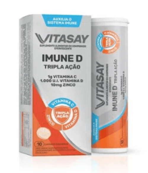 Suplemento Alimentar Vitasay Imune D Tripla Ação - 10 Comprimidos Efervescentes