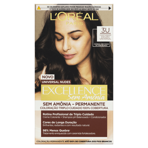 Tintura L’oreal Paris Imédia Excellence Sem Amônia 3U – Castanho Escuro