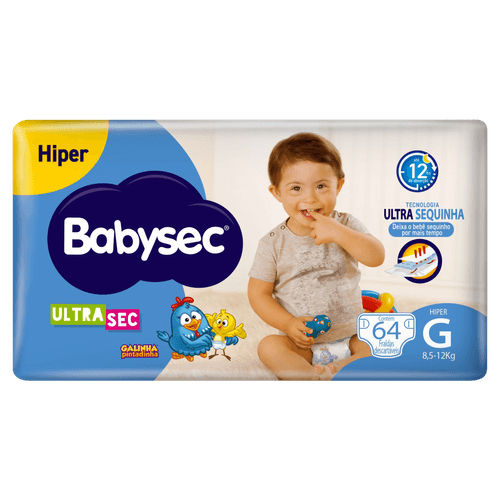 Fralda Babysec Galinha Pintadinha Ultra Sec G - 64 unidades